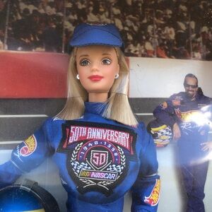Mattel NASCAR 50th Anniversary Doll in Blue Racing Suit